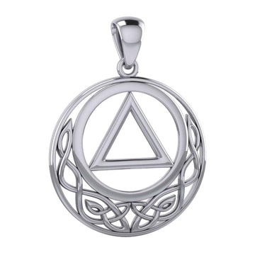 Large Celtic AA Recovery Silver Pendant TPD6005 - Jewelry